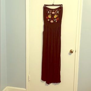 Size M Strapless Dark Green Pantsuit